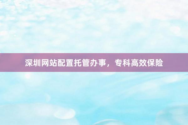 深圳网站配置托管办事，专科高效保险