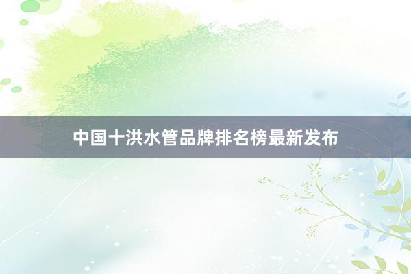 中国十洪水管品牌排名榜最新发布